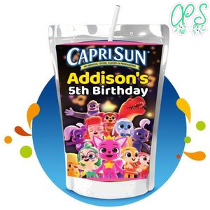 Pinkfong Capri Sun Birthday Labels Digital File Printable Instant Download