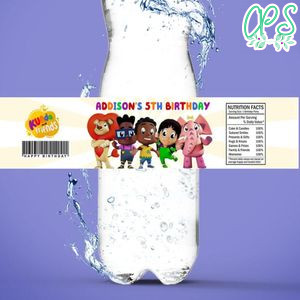 Kunda And Friends Birthday Water Bottle Label Template To Print At Home Instant Download