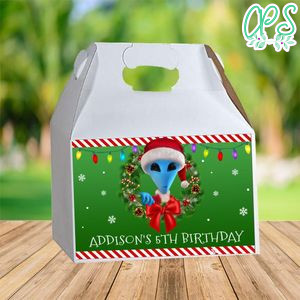 Alien Xmas Gable Box Digital File Printable Instant Download