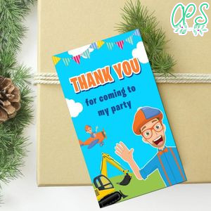 Blippi Thank You Tag Customizable Template To Print At Home Instant Download