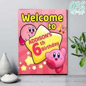 Kirby Birthday Welcome Sign Digital File Printable Instant Download
