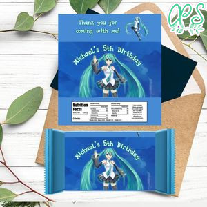 Hatsune Candy Bar Label Customizable Template Instant Download