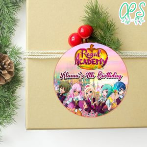 Regal Academy Circle Sticker Template Customizable To Print At Home Instant Download