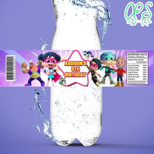 Starbeam Bottle Label Birthday Water Bottle Label Template to Print at Home Instant Download