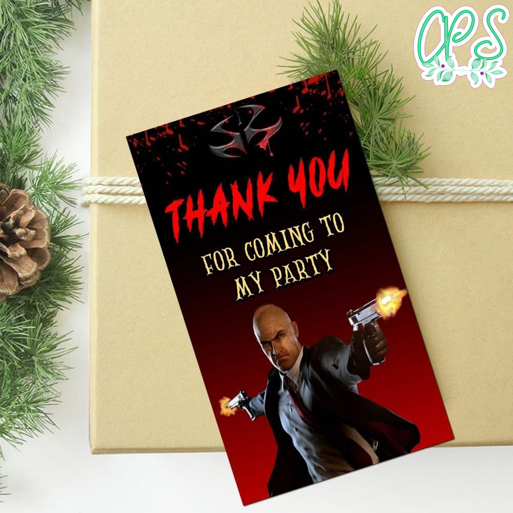 Hitman Thank You Tag Customizable Template To Print At Home Instant Download