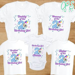 Bluey Girl Family Birthday Party T-Shirt