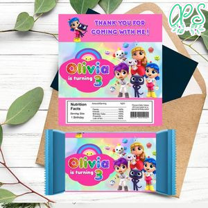 True And The Rainbow Kingdom Candy Bar Label Customizable Template Instant Download