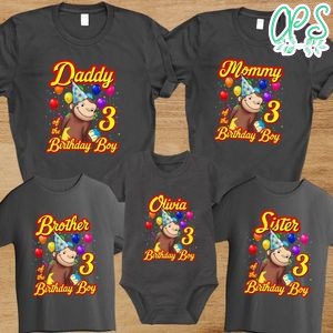 Curious George Family Birthday Party T-Shirt