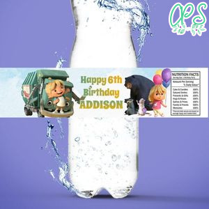 Trash Truck Birthday Water Bottle Label Template to Print at Home Instant Download