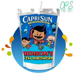 Xavier Riddle Capri Sun Birthday Labels Digital File Printable Instant Download