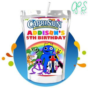 Rainbow Friends Roblox Capri Sun Birthday Labels Digital File Printable Instant Download