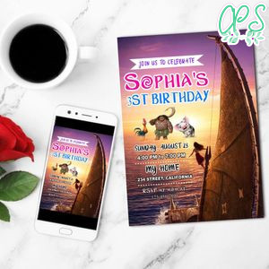 Moana 2 Invitation Customizable Template to Print at Home Instant Download