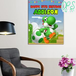 Yoshi Birthday Poster Digital File Printable Instant Download