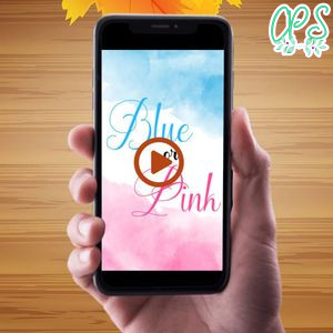 Pink or blue Gender Reveal Video Invitation Digital Template Customizable Instant Download