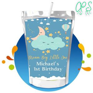 Dream Big Little One Capri Sun Birthday Labels Digital File Printable Instant Download