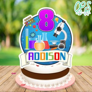 Science Cake Topper Template Printable Instant Download