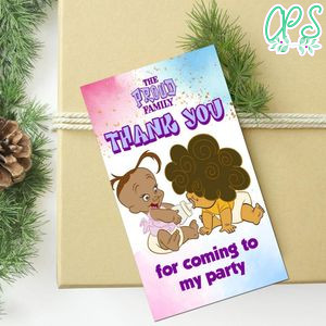 Bebe And Cece Proud Family Gender Reveal Thank You Tag Customizable Template To Print At Home Instant Download