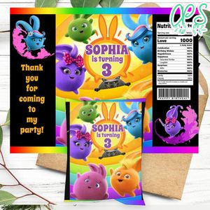 Sunny Bunnies Birthday Party Chip Bag Digital File Printable Instant Download