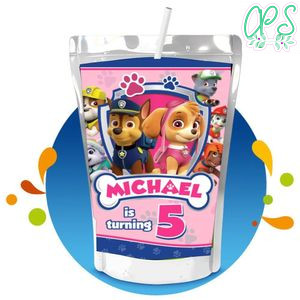 Girl Paw Patrol Capri Sun Birthday Label Digital File Printable Instant Download