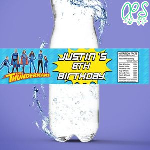 Thundermans Birthday Water Bottle Label Template to Print at Home Instant Download