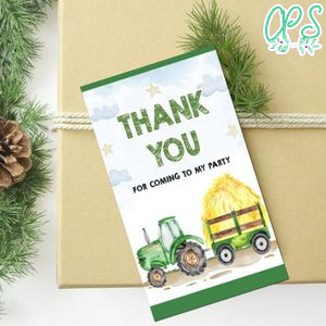 Tractor Thank You Tag Customizable Template To Print At Home Instant Download
