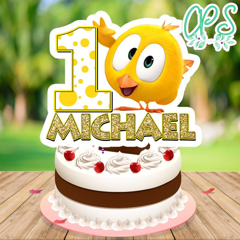 Pollito Chicky Birthday Cake Topper Template Printable | CustomPartyShirts