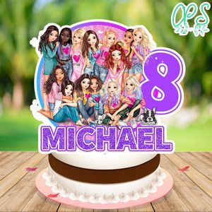 TOPModel Birthday Cake Topper Template Printable Instant Download