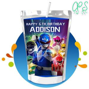 Power rangers Capri Sun Birthday Labels Digital File Printable Instant Download