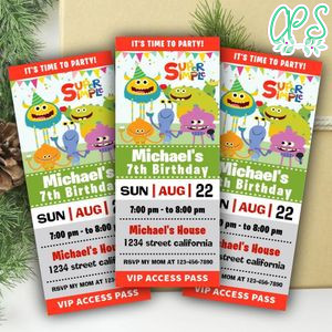 Super Simple Song Ticket Invitation Customizable Template Instant Download