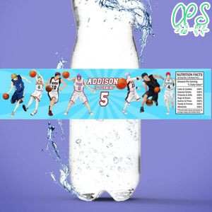 Kuroko's Basketball Birthday Water Bottle Label Template to Print at Home Instant Download