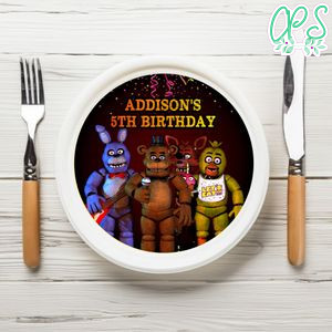 Five Nights Birthday Plate Template Customizable To Print At Home Instant Download