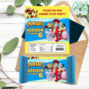 Monkart Candy bar Label Customizable Template Instant Download