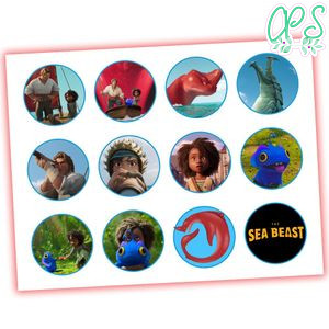 The Sea Beast Cupcake Toppers Template Printable Instant Download