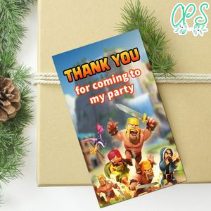 The Clash Of Clans Thank You Tag Customizable Template To Print At Home Instant Download