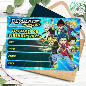 Beyblade fill in blank Invitation Customizable Template to Print at Home Instant Download
