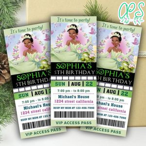Tiana Ticket Invitation Customizable Template Instant Download