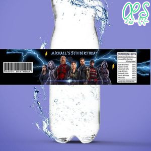 Thunderbolts Birthday Water Bottle Label Template To Print At Home Instant Download