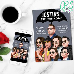 Umbrella Academy Invitation Customizable Template to Print at Home Instant Download