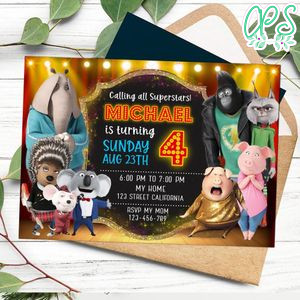 Sing 2 Party Invitation Customizable Template to Print at Home Instant Download