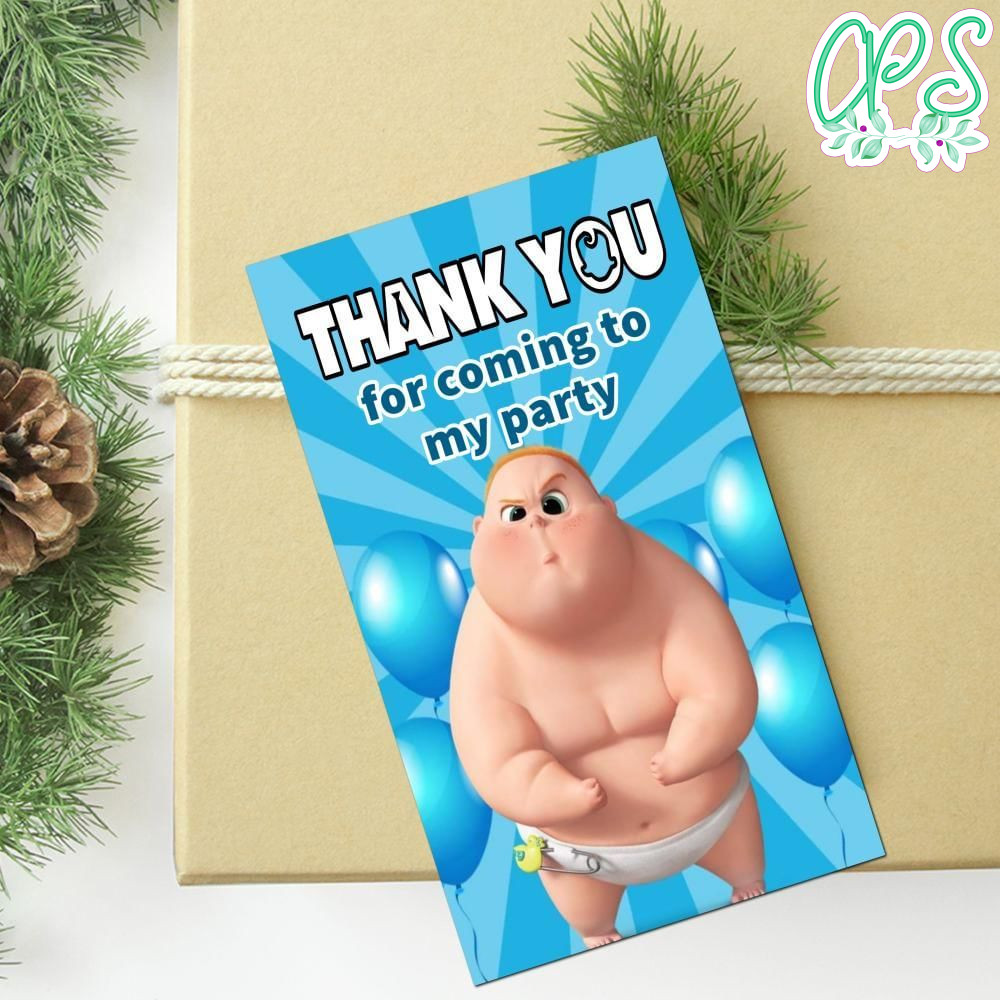 Jimbo Boss Baby Thank You Tag Customizable Template To Print At Home Instant Download