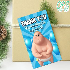 Jimbo Boss Baby Thank You Tag Customizable Template To Print At Home Instant Download