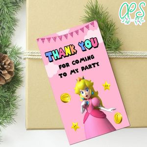 Princess Peach Thank You Tag Customizable Template To Print At Home Instant Download