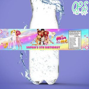 Mia and Me Birthday Water Bottle Label Template to Print at Home Instant Download
