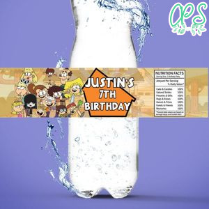 Loud house Birthday Water Bottle Label Template to Print at Home Instant Download