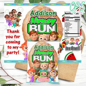 Cocomelon Honeybun Snack Bag Digital File Printable Instant Download