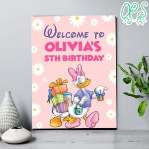 Daisy Duck Birthday Welcome Sign Digital File Printable Instant Download