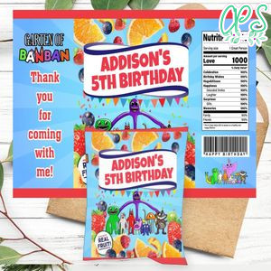 Garten Of Banban Birthday Party Fruit Snack Bag Digital File Printable Instant Download