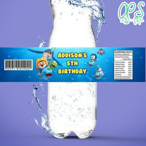 Pororo Birthday Water Bottle Label Template to Print at Home Instant Download