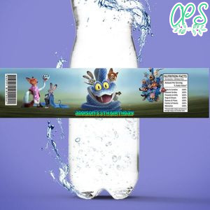 Zootopia 2 Birthday Water Bottle Label Template to Print at Home Instant Download
