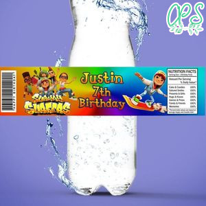 Subway Surfer Birthday Water Bottle Label Template to Print at Home Instant Download